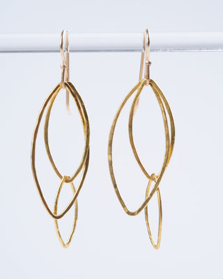 orchid leaf earring small - gold