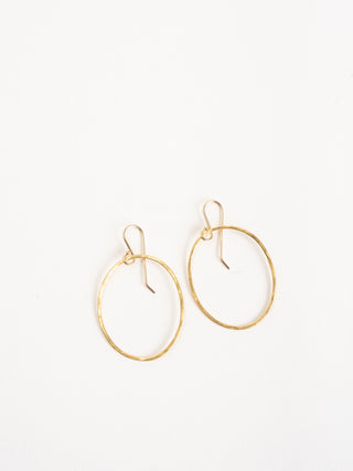hammered gold oval hoops