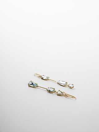 aquamarine matchstick earrings