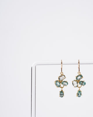 blue zircon mini florette earrings