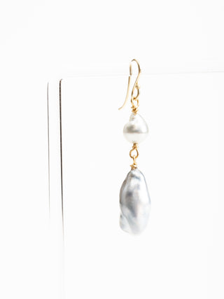 double keshi pearl drop earrings