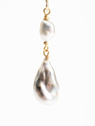 double keshi pearl drop earrings