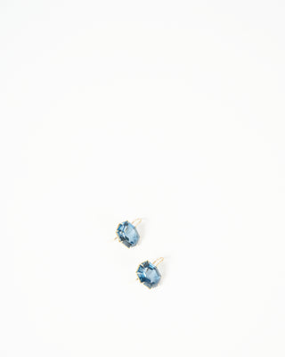 london blue topaz faceted octagon drop earrings