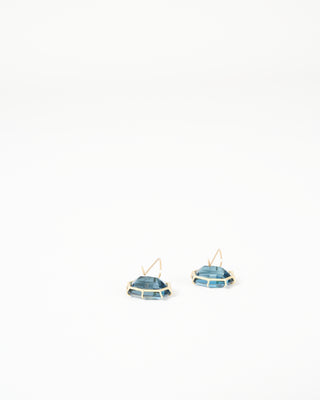 london blue topaz faceted octagon drop earrings