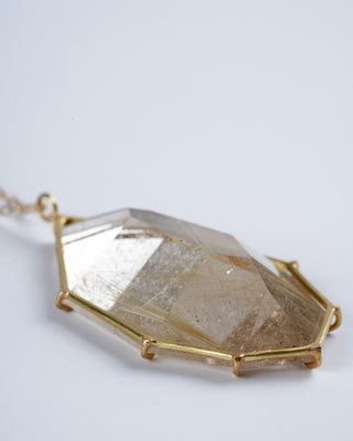 geometric rutile quartz necklace