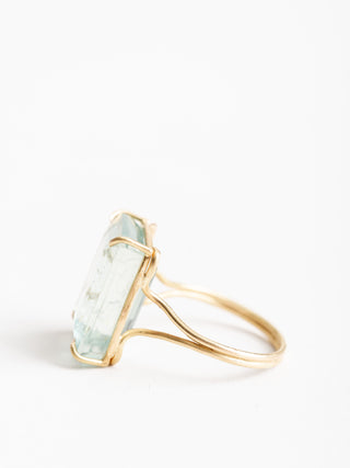 aquamarine emerald cut ring