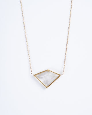 one of a kind rutilated quartz geometric necklace