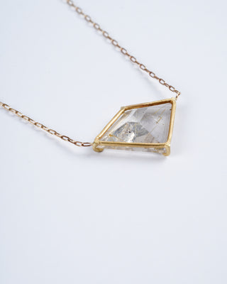 one of a kind rutilated quartz geometric necklace