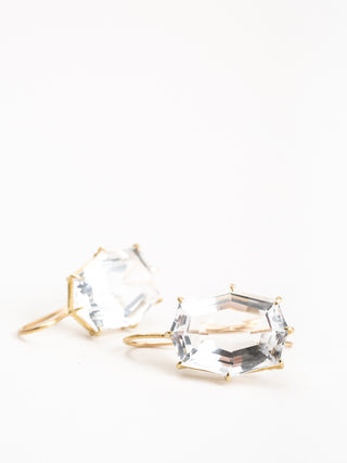 octagonal white topaz earrings