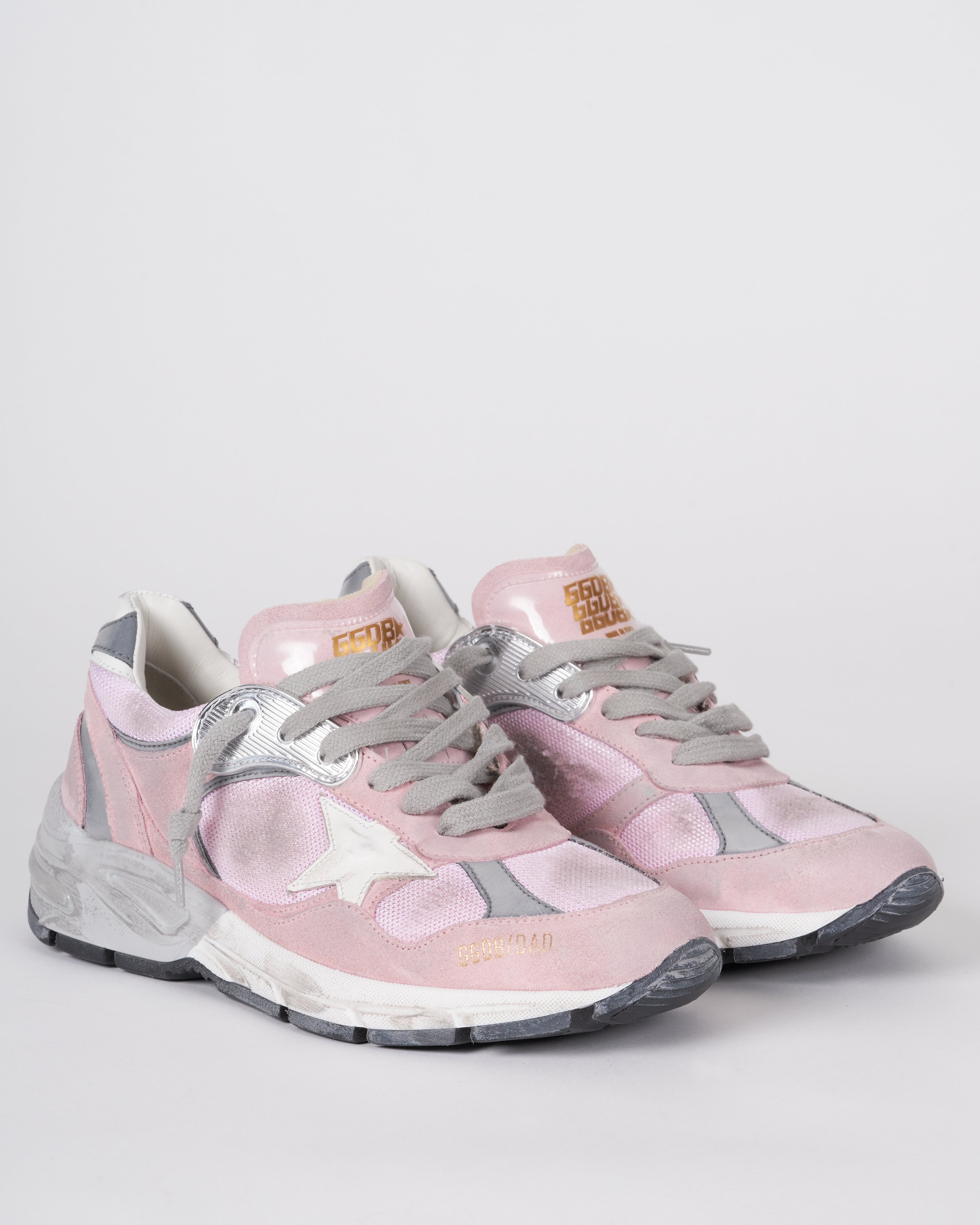 Golden Goose Running Dad Sneaker Leather Pink Suede Mesh 100% Authentic