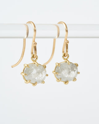 rustic diamond oval drop earrings