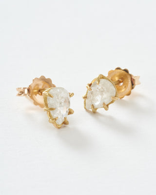 rustic diamond teardrop stud earrings