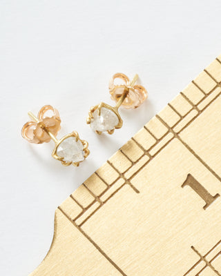 rustic diamond teardrop stud earrings