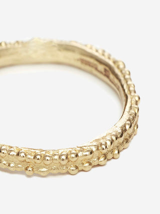 double beaded yellow gold band