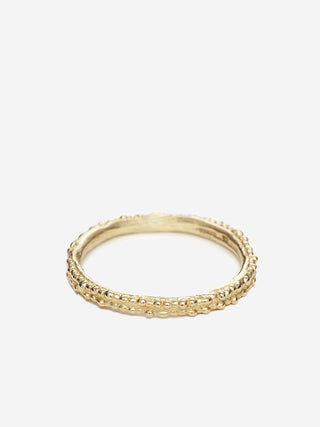 double beaded yellow gold band