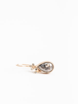 rose cut grey diamond drop earrings