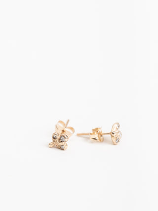 small paisley stud earrings w/ diamonds
