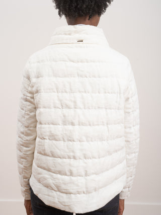 down linen jacket - white