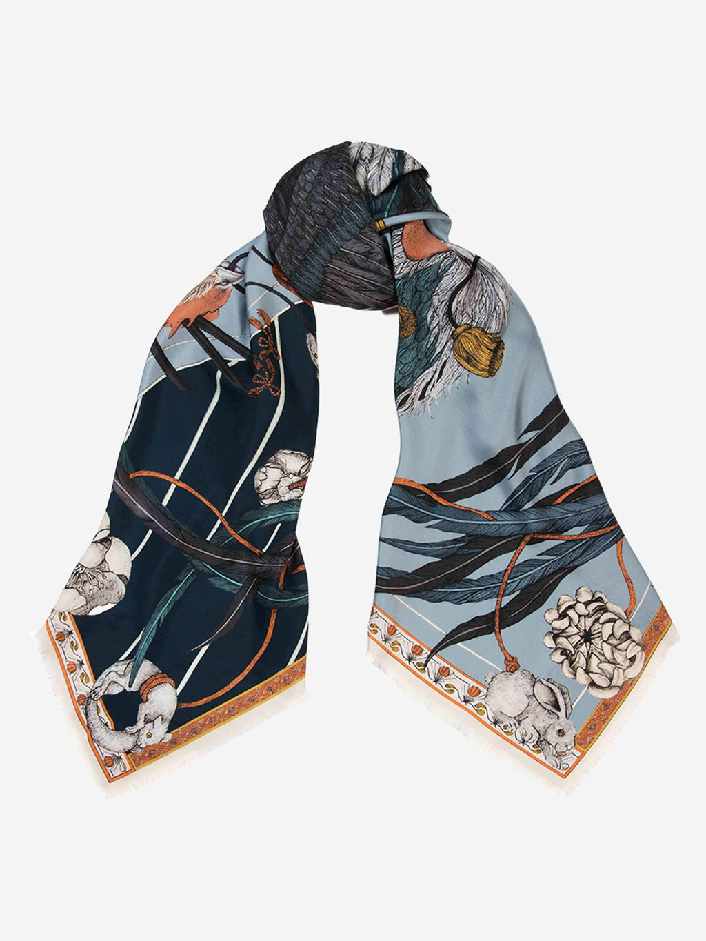 Sabina Savage Silk Twill Scarf Denim/Chambray – scarpa