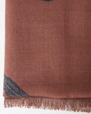 cave canem wool silk scarf - terracotta
