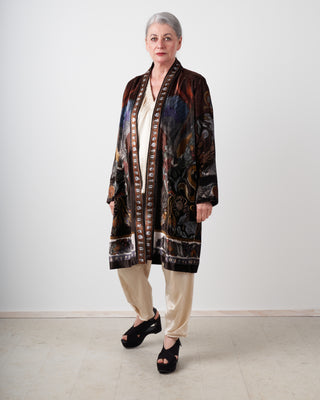 neptune's riches silk velvet midi jacket - rosso