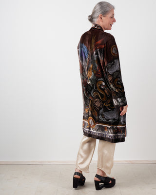 neptune's riches silk velvet midi jacket - rosso