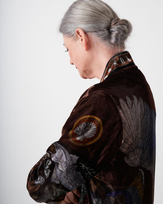 neptune's riches silk velvet midi jacket - rosso