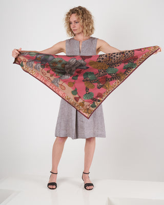 silk scarf 90 x 90 cm - raspberry/shell