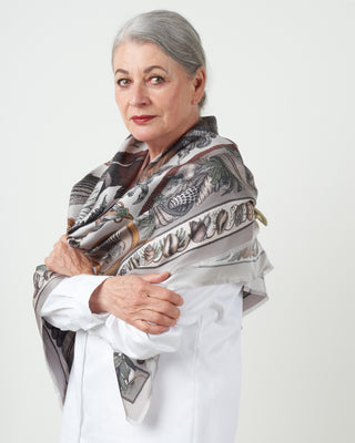 neptune's riches large silk twill scarf - marble
