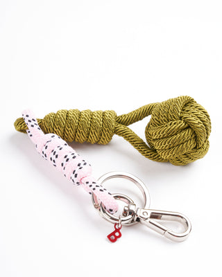 sailor ball key ring - olive & pink
