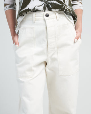 sailor fatigue pants - white denim
