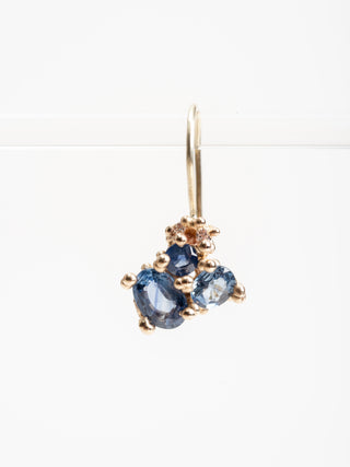 sapphire cluster diamond earrings