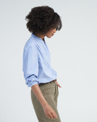 sara b henley shirt - blue/white stripe