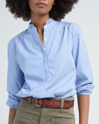 sara b henley shirt - blue/white stripe