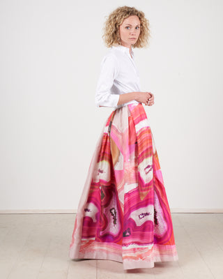 jinny long dress - pink agatha print