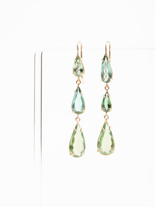 green tourmaline teardrop earrings