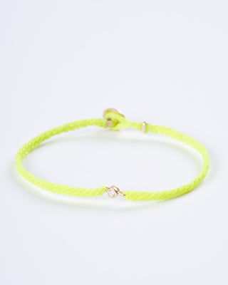 classic diamond bracelet in neon yellow- neon yellow nylon and stone