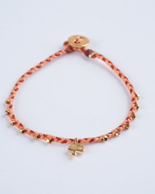 easygoing diamond shroom charm bracelet -peach/ rust