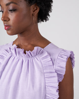 bailey broomstick pleated maxi dress - lilac