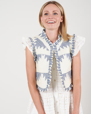 gloucester gingham quilted vest - multi