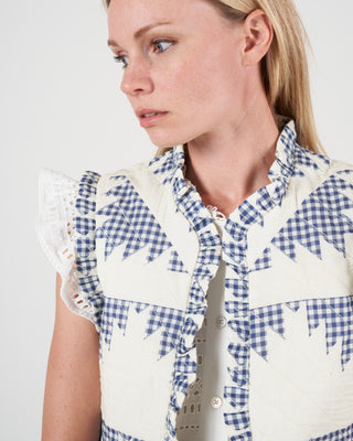 gloucester gingham quilted vest - multi