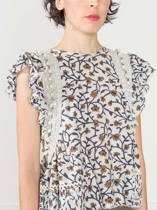 khloe top - crema print