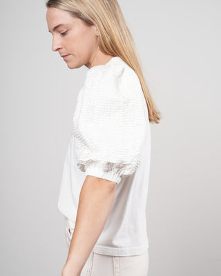 rene cotton puff sleeve t shirt - white