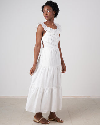 shannon scallop dress - white