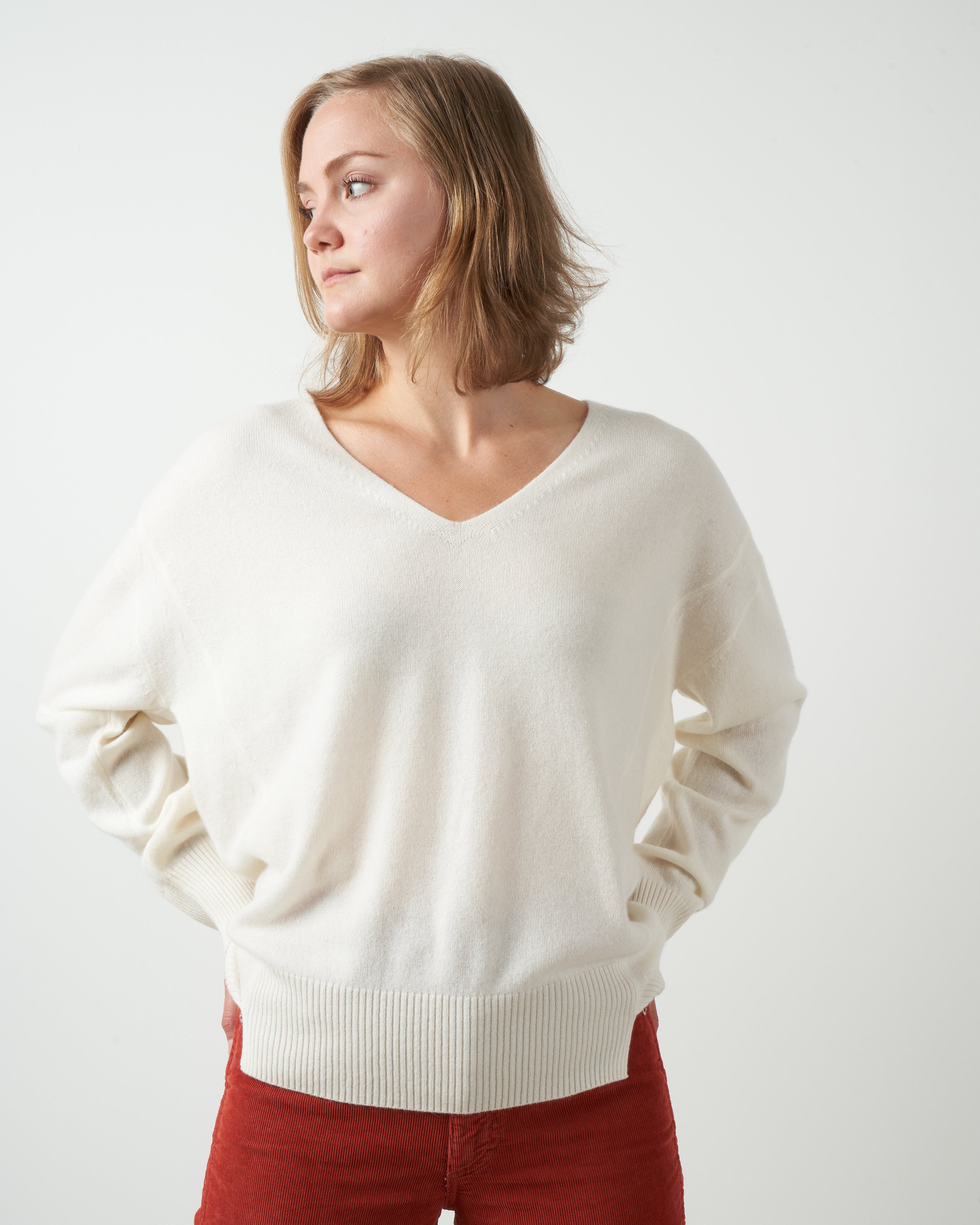 Seasons By Hotel Particulier V-Neck Sweater Ivory