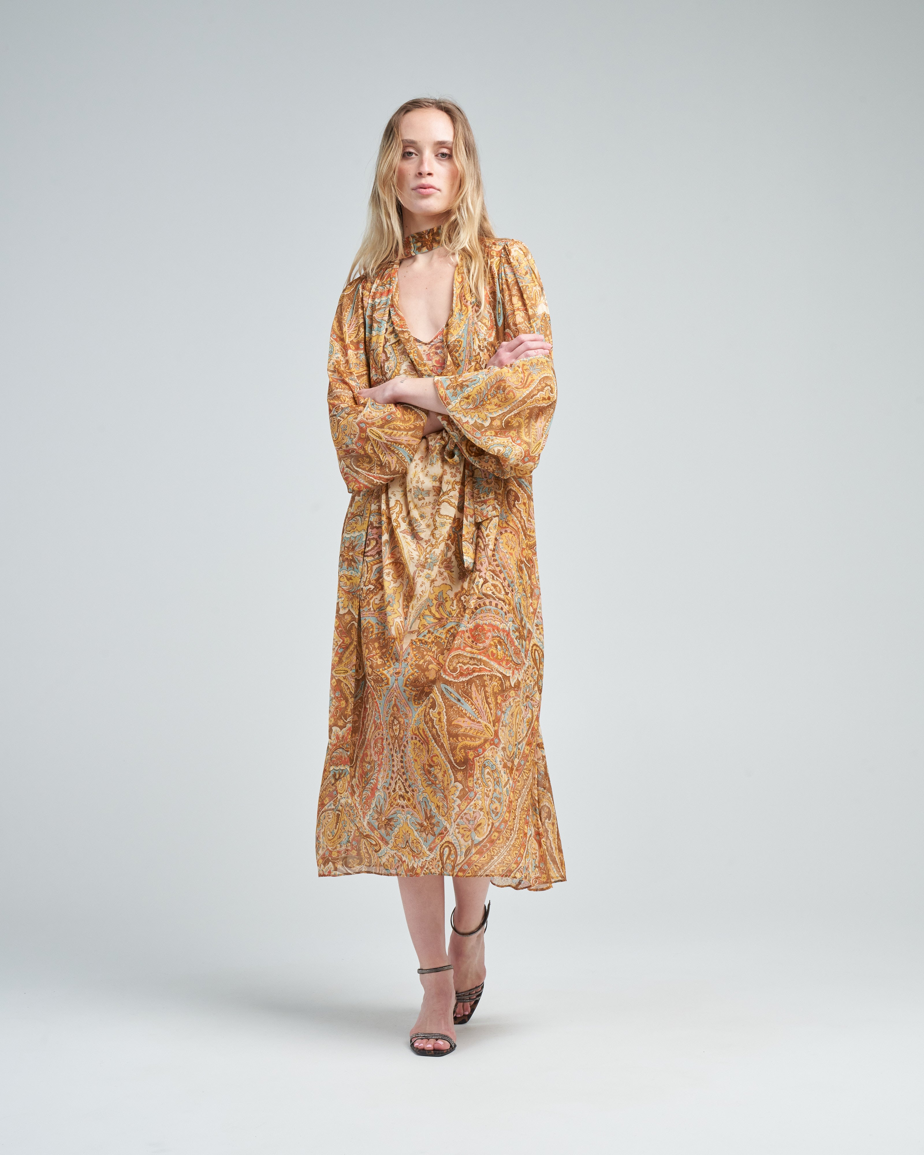 Zimmermann Sensory Billow Dress Paisley Gold Print