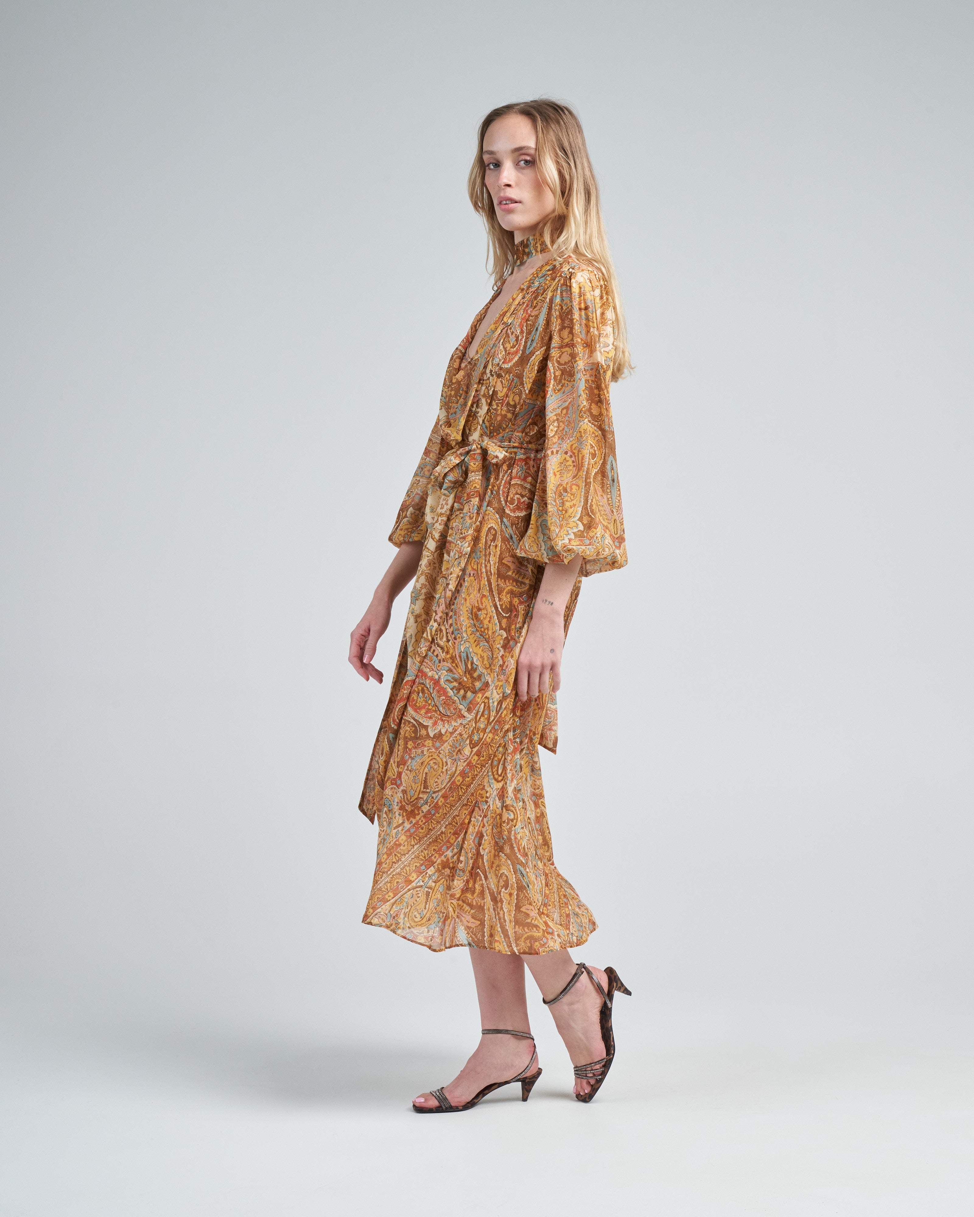Zimmermann Sensory Billow Dress Paisley Gold Print