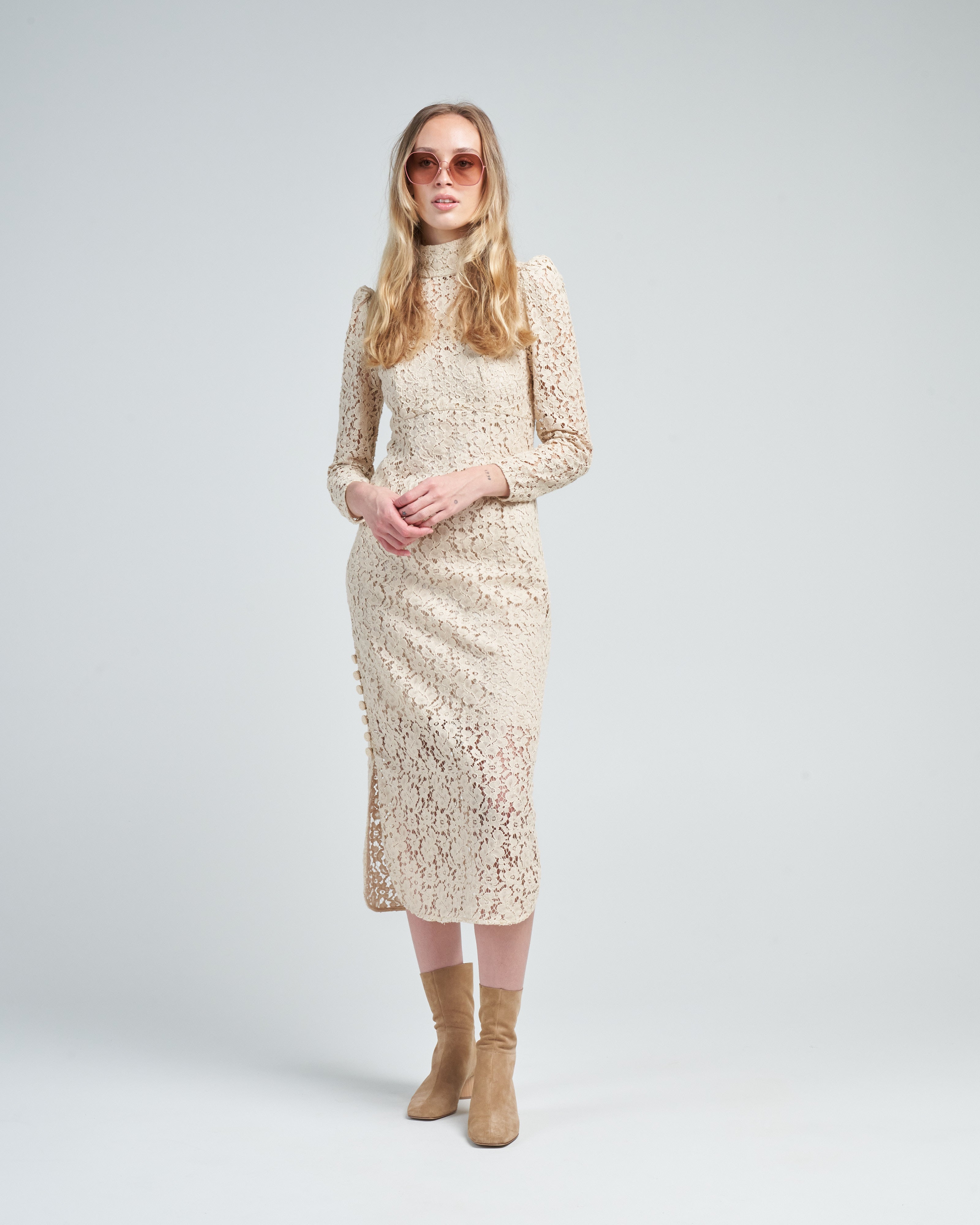Zimmermann Sensory Lace Midi Dress Tea Zimmermann Sensory Lace Midi Dress Tea