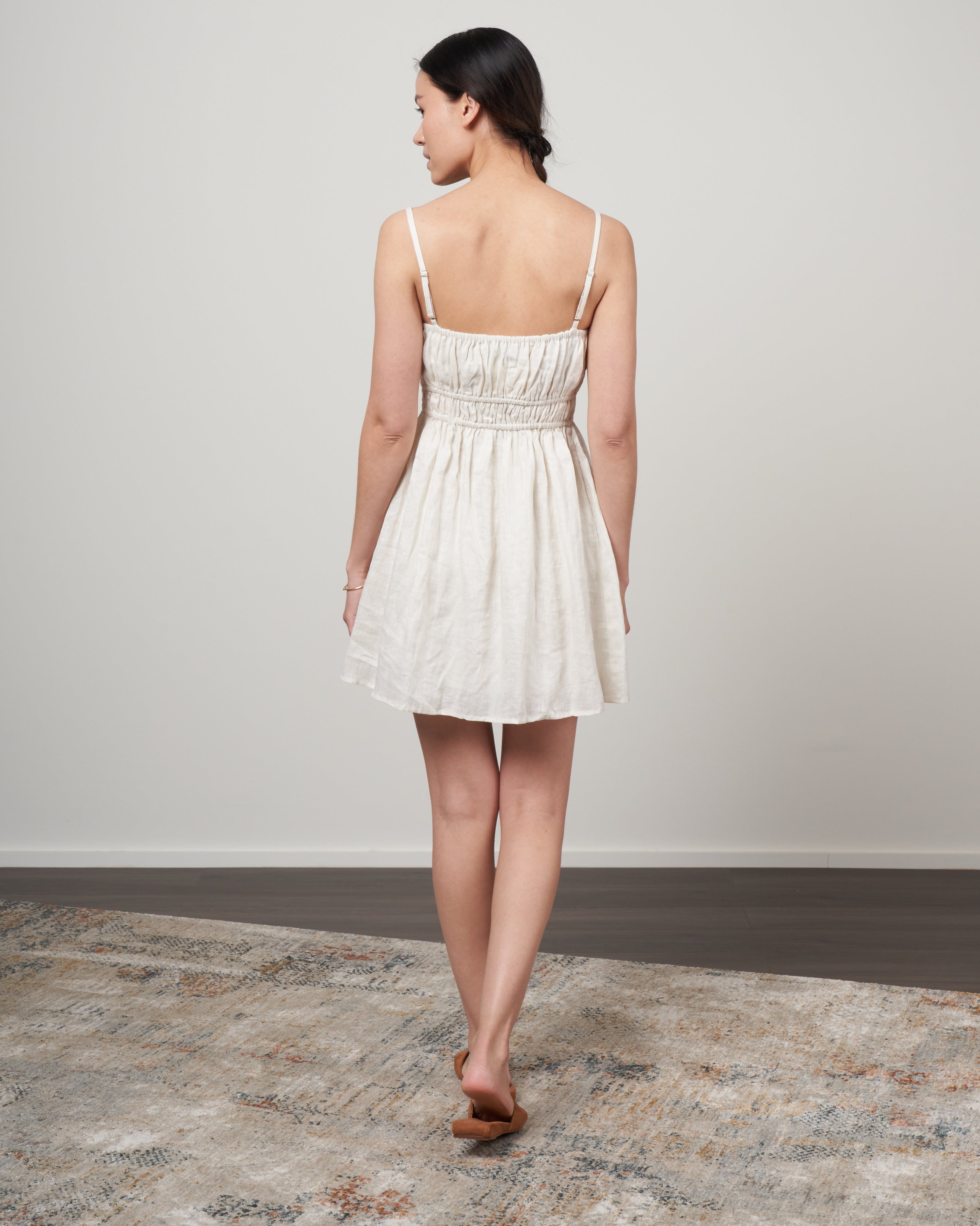 faithfull the brand shivka mini dress Shivka Mini Dress Plain Egg Shell