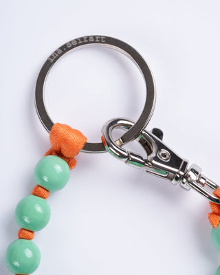 short key holder - pale green - orange